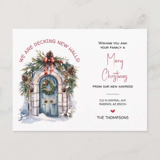 引っ越しましたの新しいホームクリスマスの動きの発表 シーズンポストカード (正面)