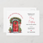 引っ越しましたの新しいホームクリスマスの動きの発表 シーズンポストカード (正面/裏面)