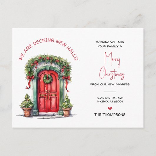 引っ越しましたの新しいホームクリスマスの動きの発表 シーズンポストカード (正面)
