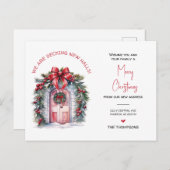 引っ越しましたの新しいホームクリスマスの動きの発表 シーズンポストカード (正面/裏面)