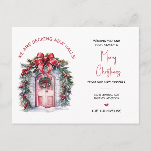 引っ越しましたの新しいホームクリスマスの動きの発表 シーズンポストカード (正面)
