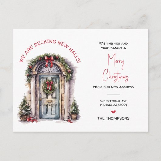 引っ越しましたの新しいホームクリスマスの動きの発表 シーズンポストカード (正面)