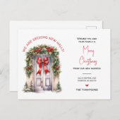 引っ越しましたの新しいホームクリスマスの動きの発表 シーズンポストカード (正面/裏面)