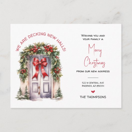 引っ越しましたの新しいホームクリスマスの動きの発表 シーズンポストカード (正面)