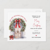 引っ越しましたの新しいホームクリスマスの動きの発表 シーズンポストカード (正面/裏面)