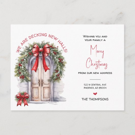 引っ越しましたの新しいホームクリスマスの動きの発表 シーズンポストカード (正面)
