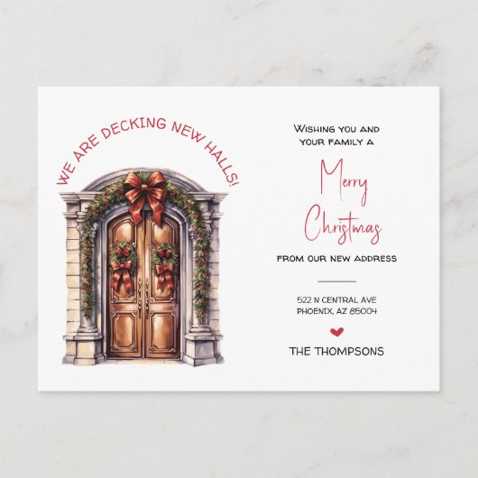 引っ越しましたの新しいホームクリスマスの動きの発表 シーズンポストカード (正面)