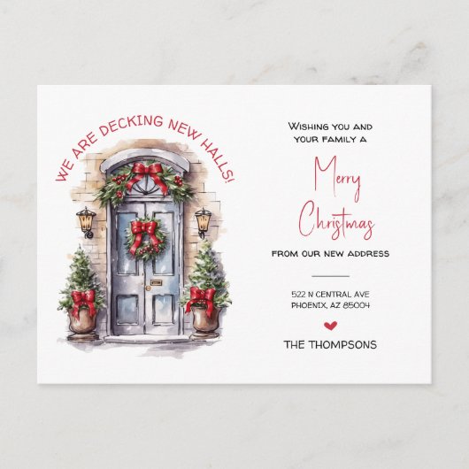 引っ越しましたの新しいホームクリスマスの動きの発表 シーズンポストカード (正面)