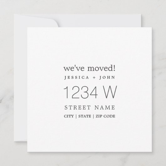 引っ越しましたの新しいホームシンプルモダン発表 セーブザデート (正面)