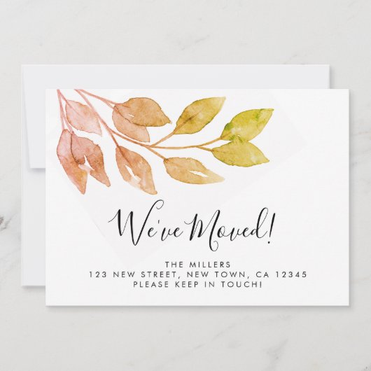 引っ越しましたの新しいホームリーフ 案内状 (正面)