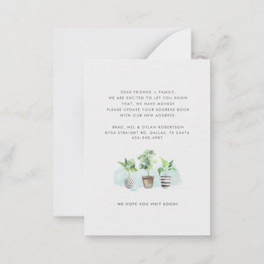 引っ越しましたの新しいルーツの動きに関する発表 ノートカード (裏面)