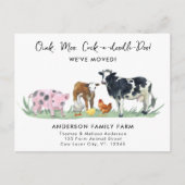 引っ越しましたの新しい住所かわいい動物の移動 案内ポストカード (正面)