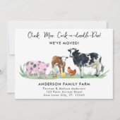 引っ越しましたの新しい住所かわいい動物の移動 案内状 (正面)