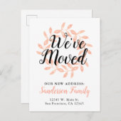 引っ越しましたの新しい住所の変更水色 案内ポストカード (正面/裏面)