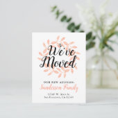 引っ越しましたの新しい住所の変更水色 案内ポストカード (スタンド正面)
