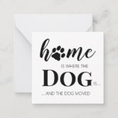 引っ越しましたの新しい住所の犬の移動告知 ノートカード (正面)