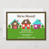 引っ越しましたの新しい住所の移動のお知らせ 招待状 (正面)