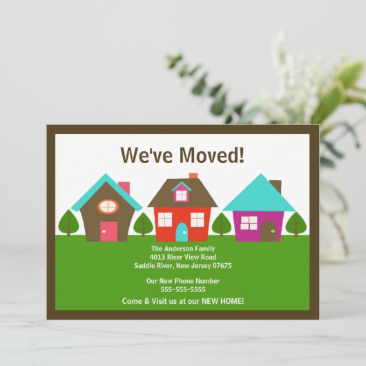 引っ越しましたの新しい住所の移動のお知らせ 招待状 (スタンド正面)