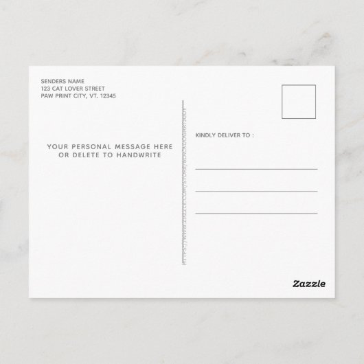 引っ越しましたの新しい住所ペットの写真の猫の移動 ポストカード (裏面)