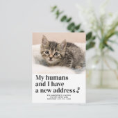 引っ越しましたの新しい住所ペットの写真の猫の移動 案内ポストカード (スタンド正面)