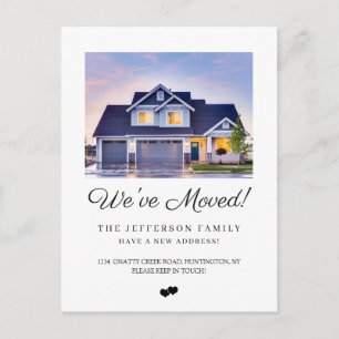 引っ越しましたの新しい住所変更の写真の移動 案内ポストカード
