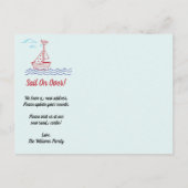 引っ越しましたの新しい自宅の住所の帆ボート 案内ポストカード (裏面)