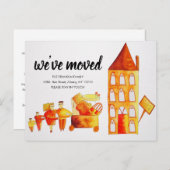 引っ越しましたの新しい自宅住所の変更 案内ポストカード (正面/裏面)