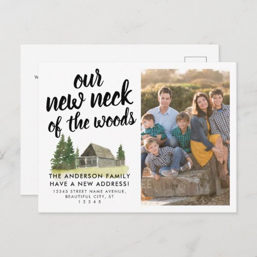引っ越しましたの新しい首の写真の移動 案内ポストカード (正面/裏面)