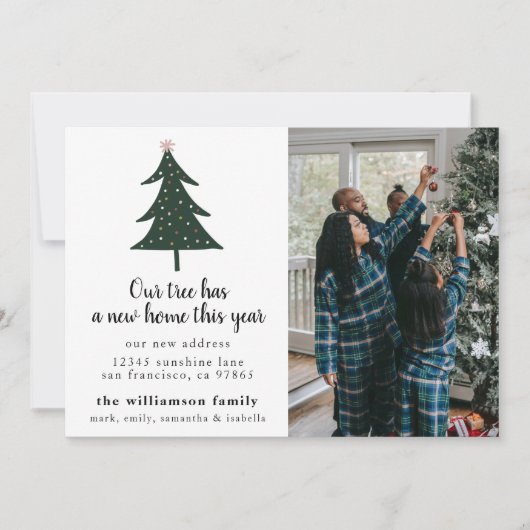 引っ越しましたの新住所の休日の写真のお知らせ 招待状 (正面)