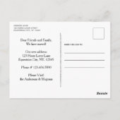 引っ越しましたの新住所の馬の移動の発表 ポストカード (裏面)