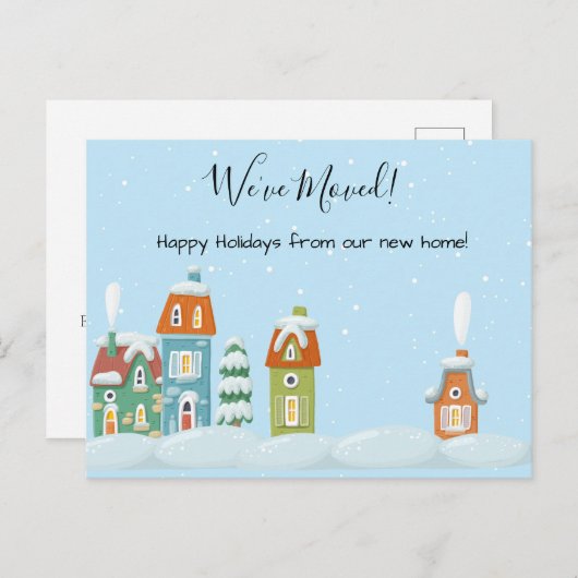 引っ越しましたの新住所通知の引越し休日 案内ポストカード (正面/裏面)