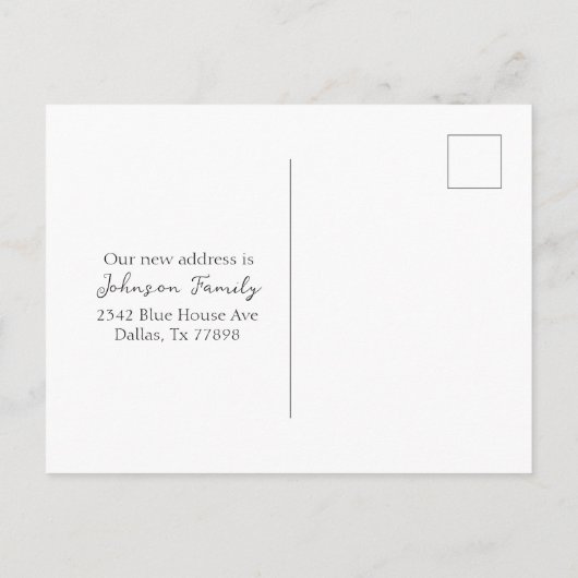 引っ越しましたの新住所通知の感謝祭の移動 案内ポストカード (裏面)