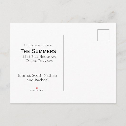 引っ越しましたの新住所通知の新年の移動 案内ポストカード (裏面)