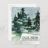 引っ越しましたの森の水彩 案内ポストカード (正面/裏面)