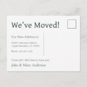 引っ越しましたの森の水彩 案内ポストカード (裏面)