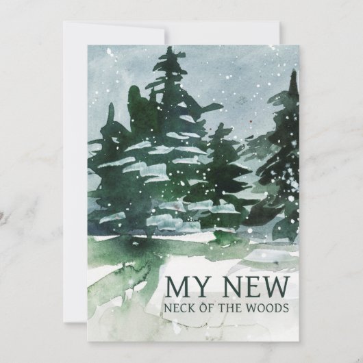 引っ越しましたの森の水彩 案内状 (正面)