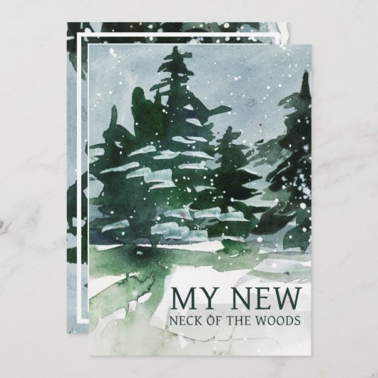 引っ越しましたの森の水彩 案内状 (正面/裏面)