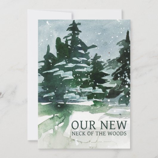 引っ越しましたの森の水彩 案内状 (正面)