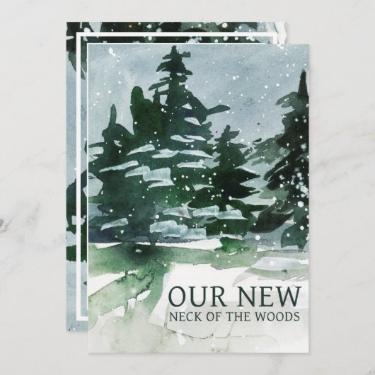 引っ越しましたの森の水彩 案内状 (正面/裏面)