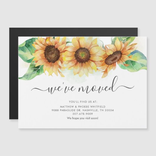 引っ越しましたの水彩変化のお知らせ マグネット招待状 (正面/裏面)