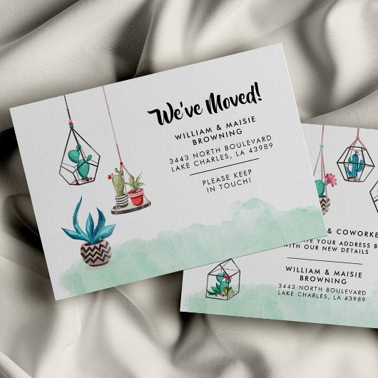 引っ越しましたの水彩工場の移動発表 ノートカード