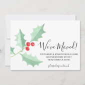 引っ越しましたの水色のホリー告知カード (正面)