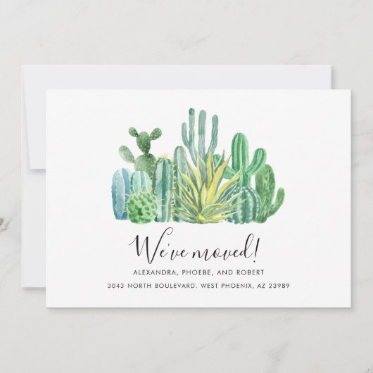 引っ越しましたの水色の移モダン動 案内状 (正面)