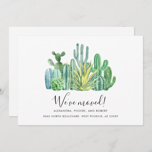 引っ越しましたの水色の移モダン動 案内状 (正面/裏面)