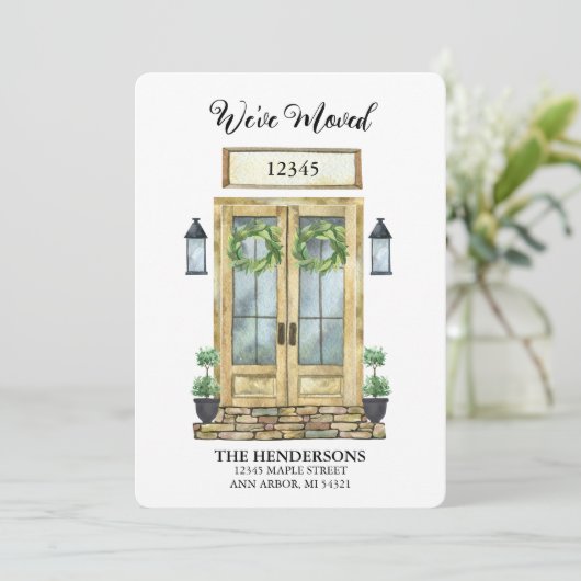 引っ越しましたの水色ドアの移動案内 カード (スタンド正面)