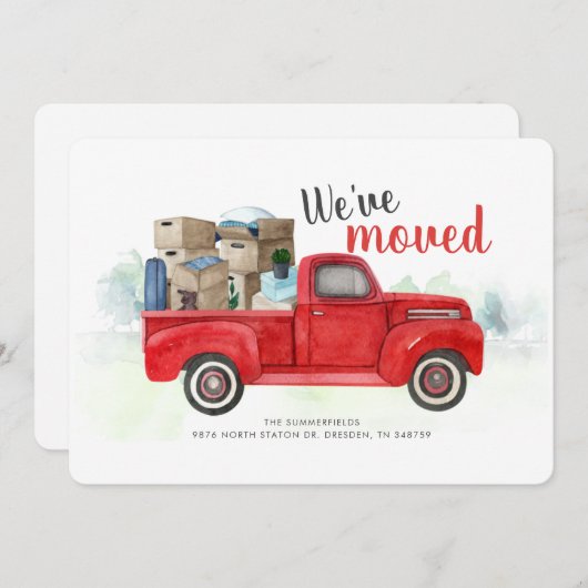 引っ越しましたの水色モダンの動き発表 (正面/裏面)