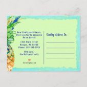 引っ越しましたの熱帯パイナップル新しい住所移動 案内ポストカード (裏面)