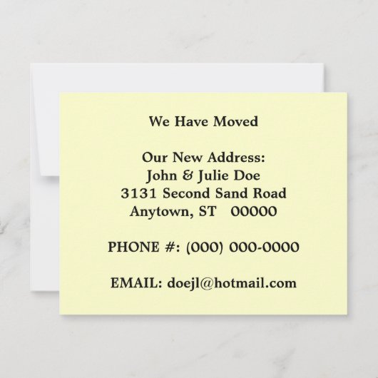 引っ越しましたの発表のセピア色の古い家屋敷 案内状 (裏面)