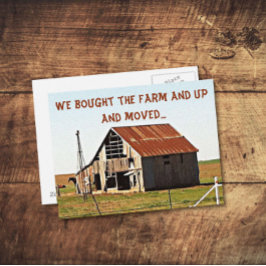 引っ越しましたの移動おもしろいのお知らせ 案内ポストカード