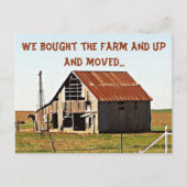 引っ越しましたの移動おもしろいのお知らせ 案内ポストカード (正面)